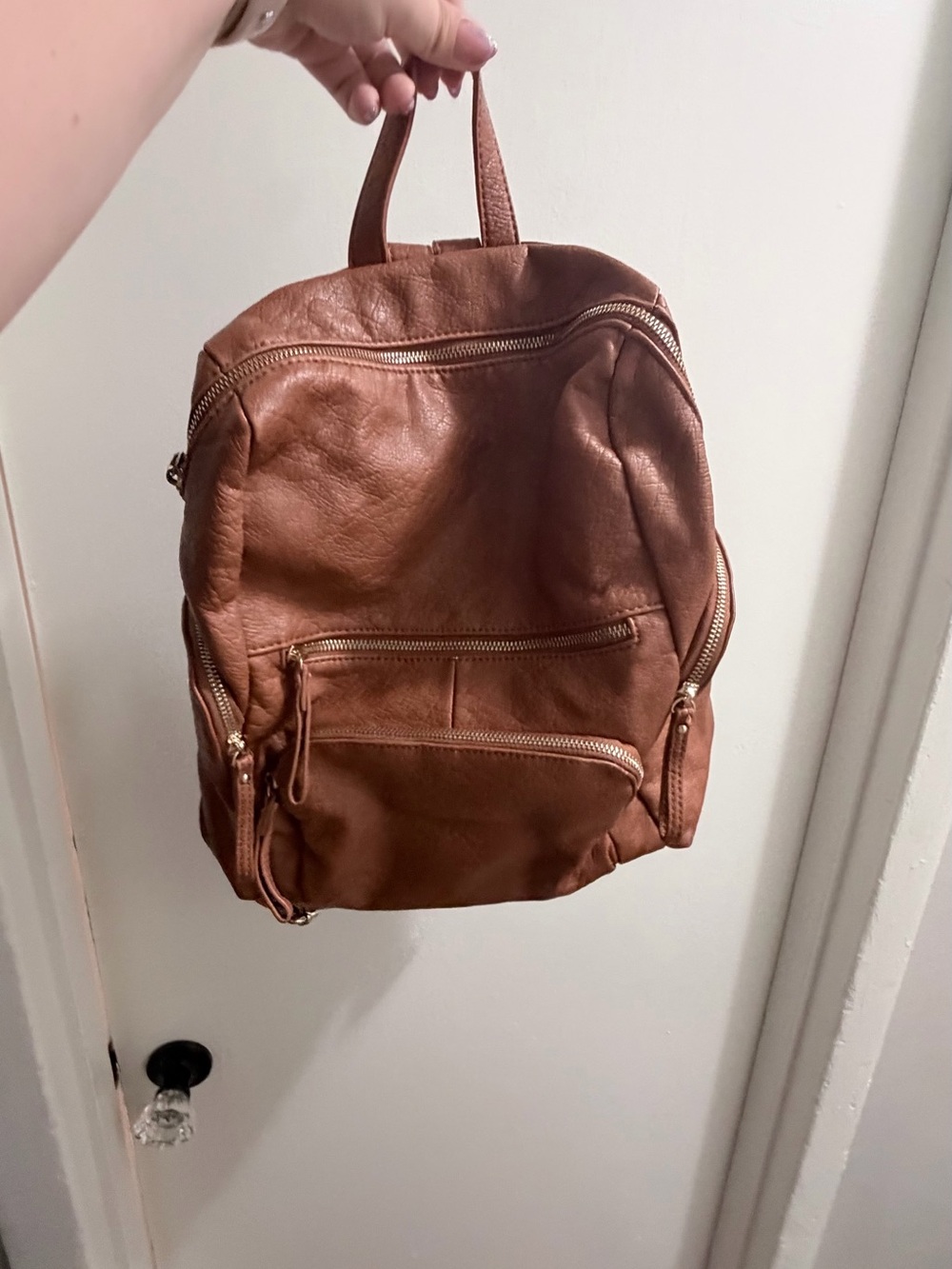Urban Expressions Brown Leather Convertible Backpack